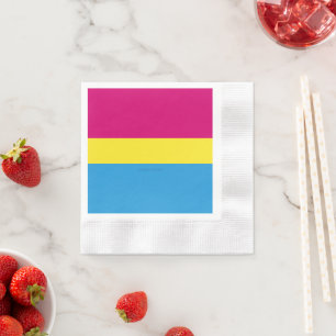 SlipperyJoe's pansexual pride flag gender-blind pi Napkin