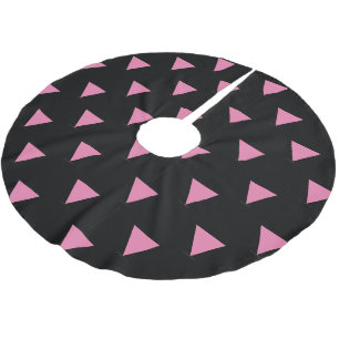 SlipperyJoe's pink triangle flag bright pink symbo Brushed Polyester Tree Skirt