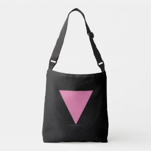 SlipperyJoe's pink triangle flag bright pink symbo Crossbody Bag