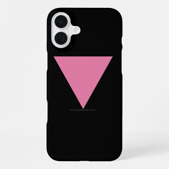 SlipperyJoe's pink triangle flag bright pink symbo iPhone Case (Back)