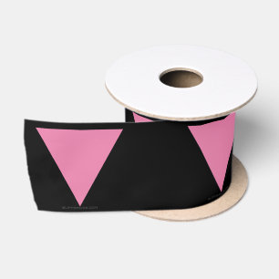 SlipperyJoe's pink triangle flag bright pink symbo Satin Ribbon
