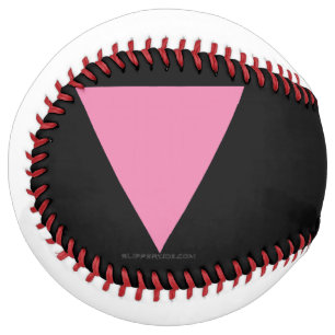 SlipperyJoe's pink triangle flag bright pink symbo Softball