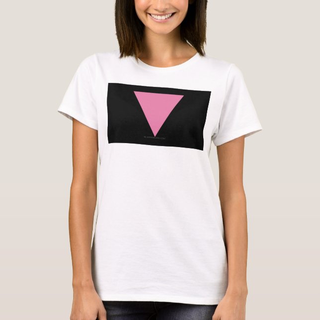 SlipperyJoe's pink triangle flag bright pink symbo T-Shirt (Front)