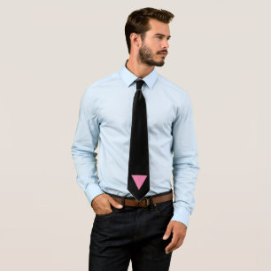 SlipperyJoe's pink triangle flag bright pink symbo Tie