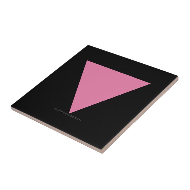 SlipperyJoe's pink triangle flag bright pink symbo Tile (Side)