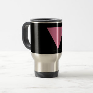 SlipperyJoe's pink triangle flag bright pink symbo Travel Mug