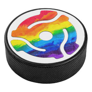 SlipperyJoe's plastic 45 RPM record adapter circul Hockey Puck
