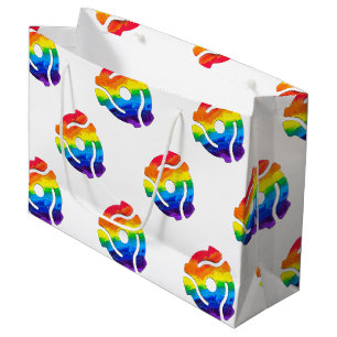 SlipperyJoe's plastic 45 RPM record adapter circul Large Gift Bag