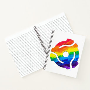 SlipperyJoe's plastic 45 RPM record adapter circul Notebook