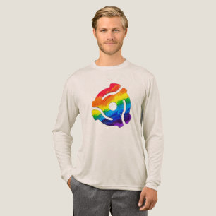 SlipperyJoe's plastic 45 RPM record adapter circul Tri-Blend Shirt