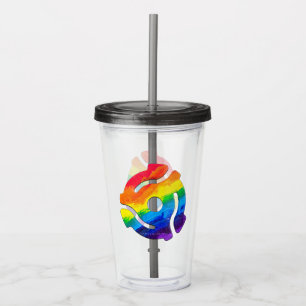 SlipperyJoe's plastic 45 RPM record adapter vibran Acrylic Tumbler
