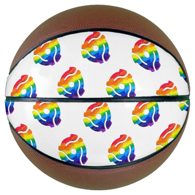 SlipperyJoe's plastic 45 RPM record adapter vibran Basketball (Front)