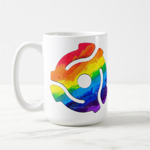 SlipperyJoe's plastic 45 RPM record adapter vibran Coffee Mug