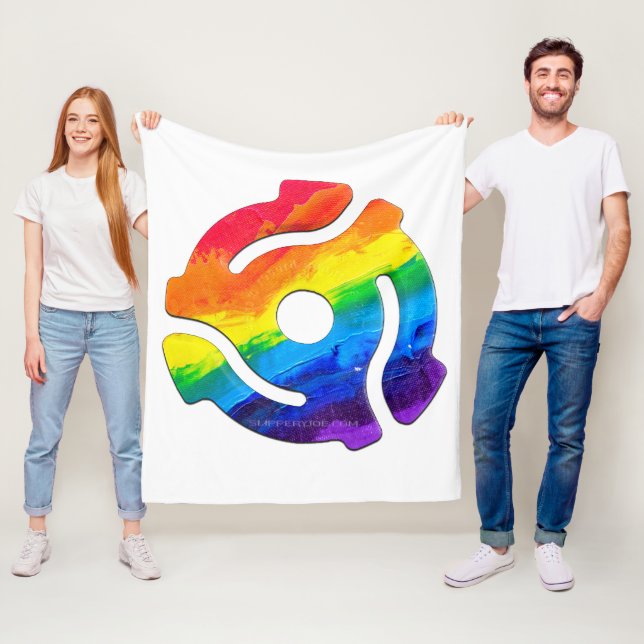 SlipperyJoe's plastic 45 RPM record adapter vibran Fleece Blanket (In Situ)