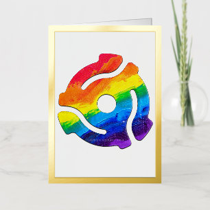 SlipperyJoe's plastic 45 RPM record adapter vibran Foil Greeting Card