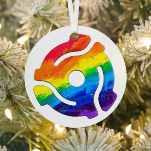 SlipperyJoe's plastic 45 RPM record adapter vibran Metal Tree Decoration