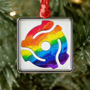 SlipperyJoe's plastic 45 RPM record adapter vibran Metal Tree Decoration