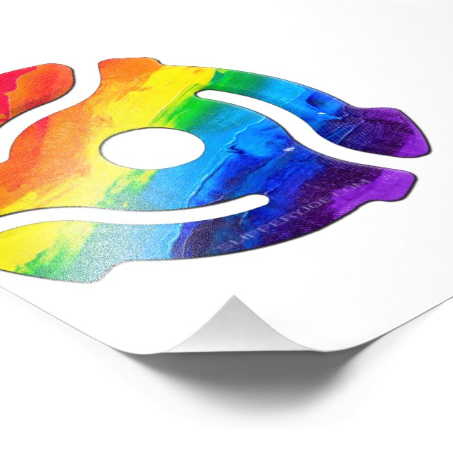 SlipperyJoe's plastic 45 RPM record adapter vibran Photo Print (Corner)