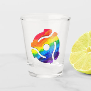 SlipperyJoe's plastic 45 RPM record adapter vibran Shot Glass