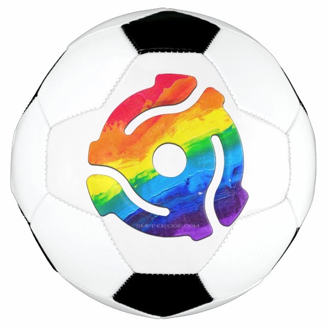SlipperyJoe's plastic 45 RPM record adapter vibran Soccer Ball (Front)