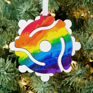 SlipperyJoe's plastic 45 RPM record adapter vibran Tree Decoration Card