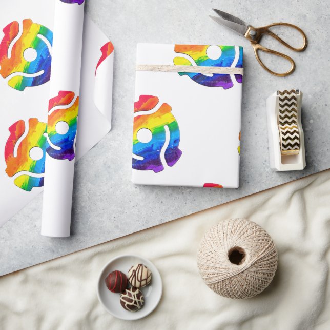 SlipperyJoe's plastic 45 RPM record adapter vibran Wrapping Paper (Crafts)