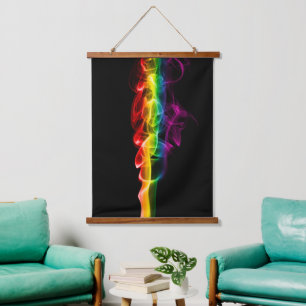 SlipperyJoe's plume of rainbow energy vapour caugh Hanging Tapestry
