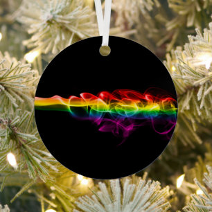 SlipperyJoe's plume of rainbow energy vapour caugh Metal Tree Decoration