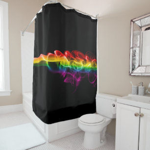 SlipperyJoe's plume of rainbow energy vapour caugh Shower Curtain