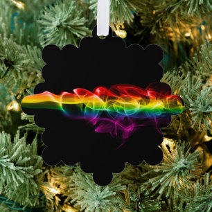 SlipperyJoe's plume of rainbow energy vapour caugh Tree Decoration Card