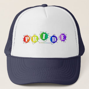 SlipperyJoe's pride colors word three-dimensional Trucker Hat