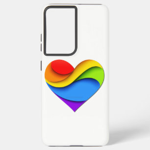 SlipperyJoe's Pride Heart Curves heart-shaped 3-D Samsung Galaxy Case