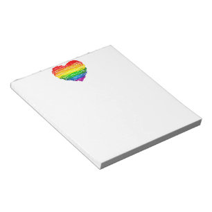 SlipperyJoe's Pride Heart Scribbles gay pride gift Notepad