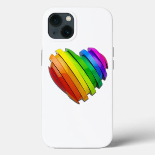 SlipperyJoe's pride heart shape multiple horizonta iPhone 13 Case