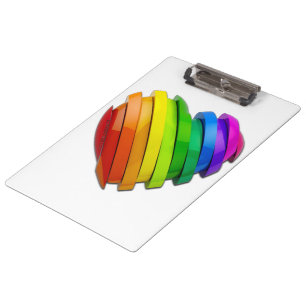 SlipperyJoe's pride heart shape multiple horizonta Clipboard