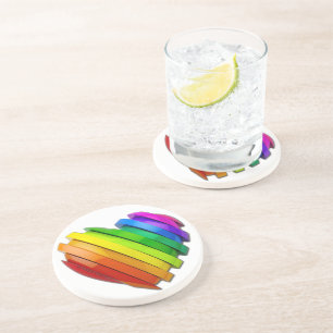 SlipperyJoe's pride heart shape multiple horizonta Coaster
