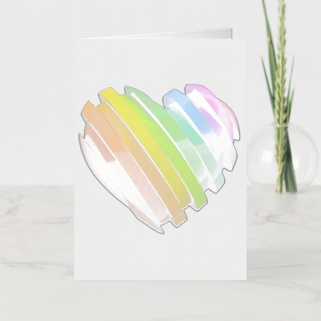 SlipperyJoe's pride heart shape multiple horizonta Foil Greeting Card (Front)