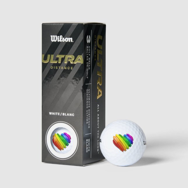 SlipperyJoe's pride heart shape multiple horizonta Golf Balls (Packaging)