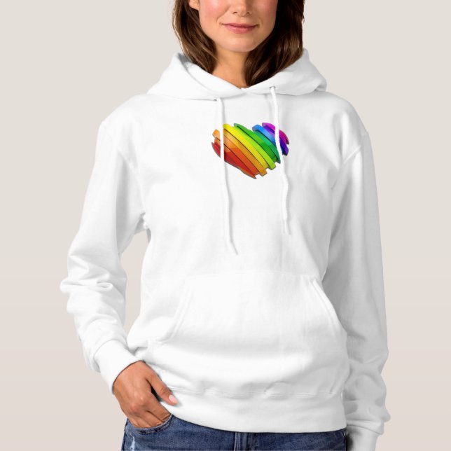 SlipperyJoe's pride heart shape multiple horizonta Hoodie (Front)