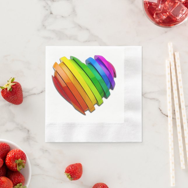 SlipperyJoe's pride heart shape multiple horizonta Napkin (Insitu)