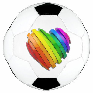 SlipperyJoe's pride heart shape multiple horizonta Soccer Ball