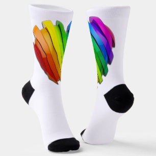 SlipperyJoe's pride heart shape multiple horizonta Socks