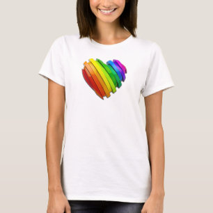 SlipperyJoe's pride heart shape multiple horizonta T-Shirt