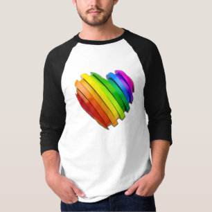 SlipperyJoe's pride heart shape multiple horizonta T-Shirt