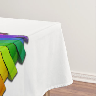 SlipperyJoe's pride heart shape multiple horizonta Tablecloth