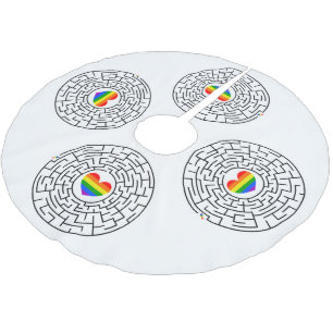 SlipperyJoe's pride maze heart arrow puzzle labyri Brushed Polyester Tree Skirt