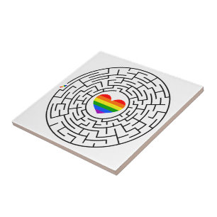 SlipperyJoe's pride maze heart arrow puzzle labyri Tile
