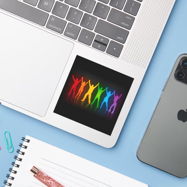 SlipperyJoe's pride people hands silhouette colorf (Laptop w/ iPhone)