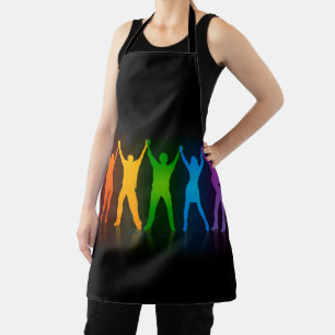 SlipperyJoe's pride people hands silhouette colorf Apron
