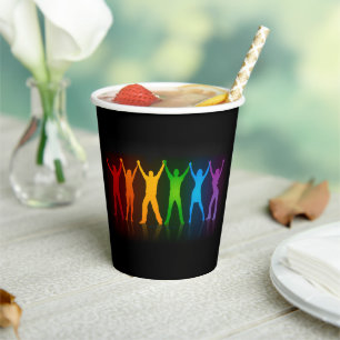 SlipperyJoe's pride people hands silhouette colorf Paper Cups